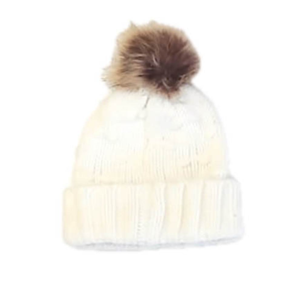 Addie & tate Girls White Winter Hat size: 2-3T